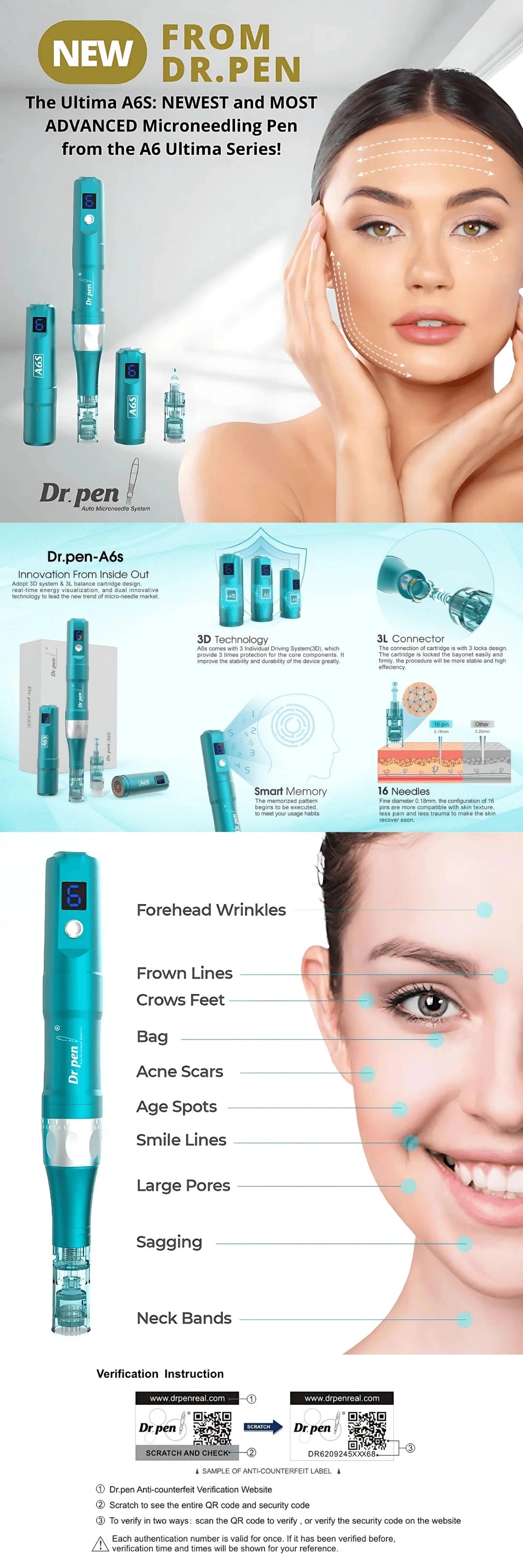 Dr.Pen A6S Microneedling Pen | LED Smart Derma Pen - Feature Image 1