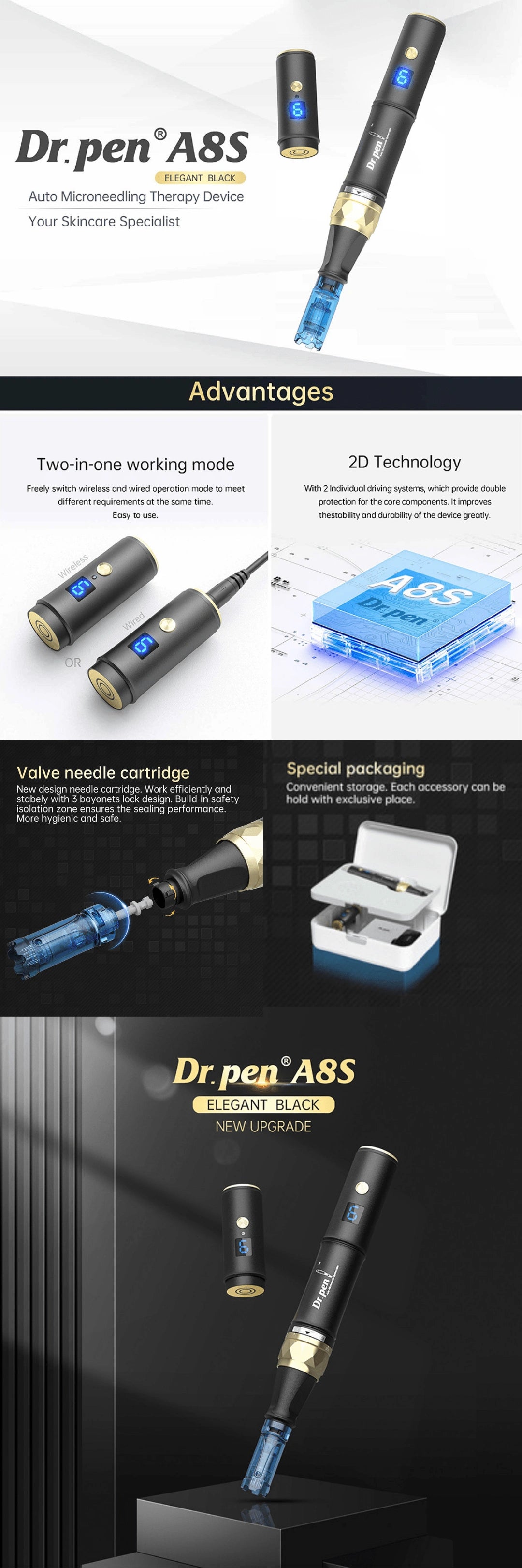 Dr.Pen A8S Wireless Microneedling Pen | USB-C Rechargeable - Feature Image 1