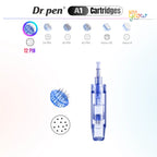 Dr. Pen A1 12 pin replacement cartridge detail image with needle pattern and cartridge body for targeted microneedling treatments.