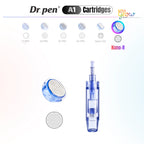Dr. Pen A1 Nano-R replacement cartridge detail image showing round nano tip pattern and cartridge body for serum absorption and daily skin care.