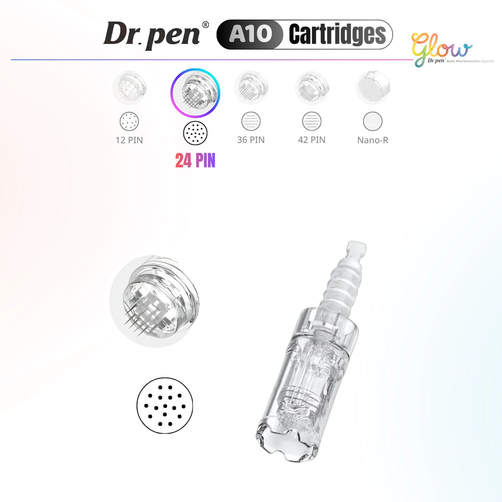 Dr. Pen A10 24 pin replacement cartridge for microneedling, moisturizing support, lifting and firming treatments.
