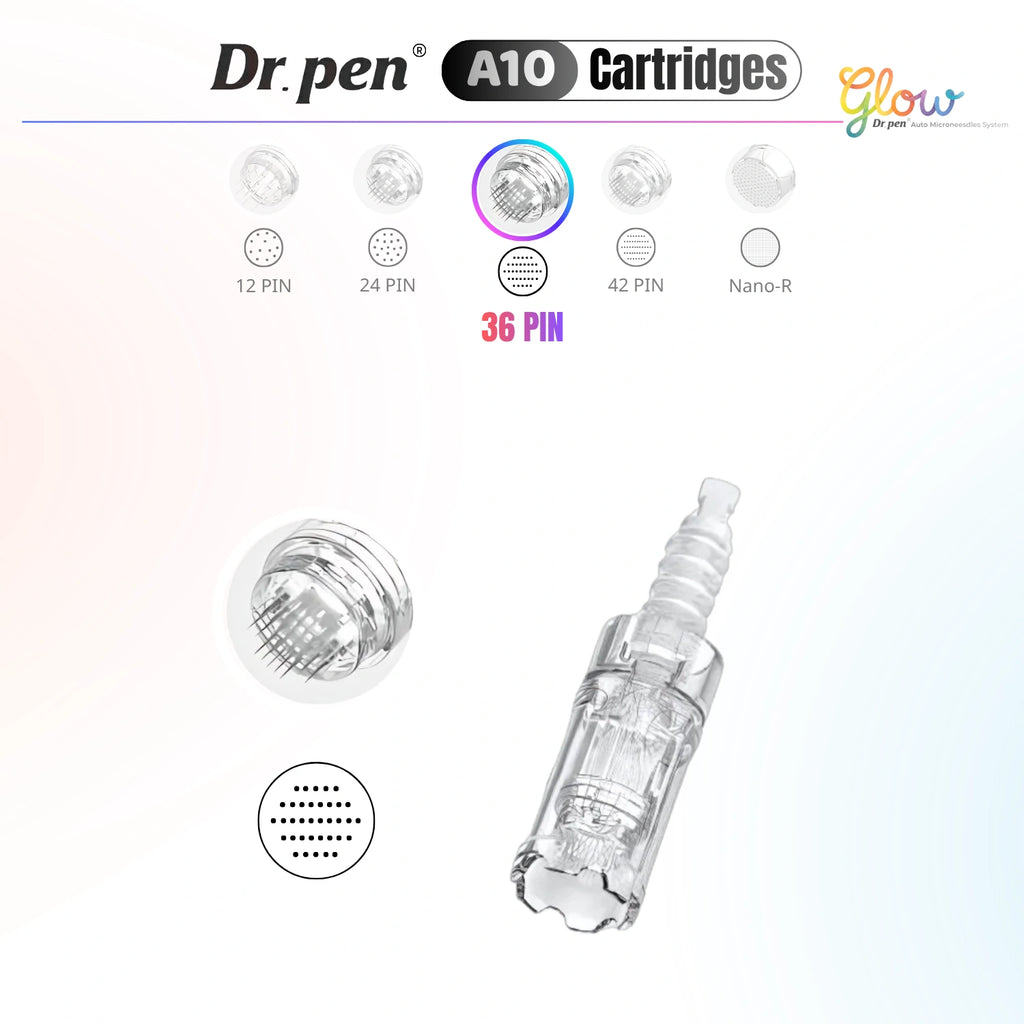 Dr. Pen A10 36 pin replacement cartridge for microneedling treatments focused on wrinkles, hydration, lifting and firming.