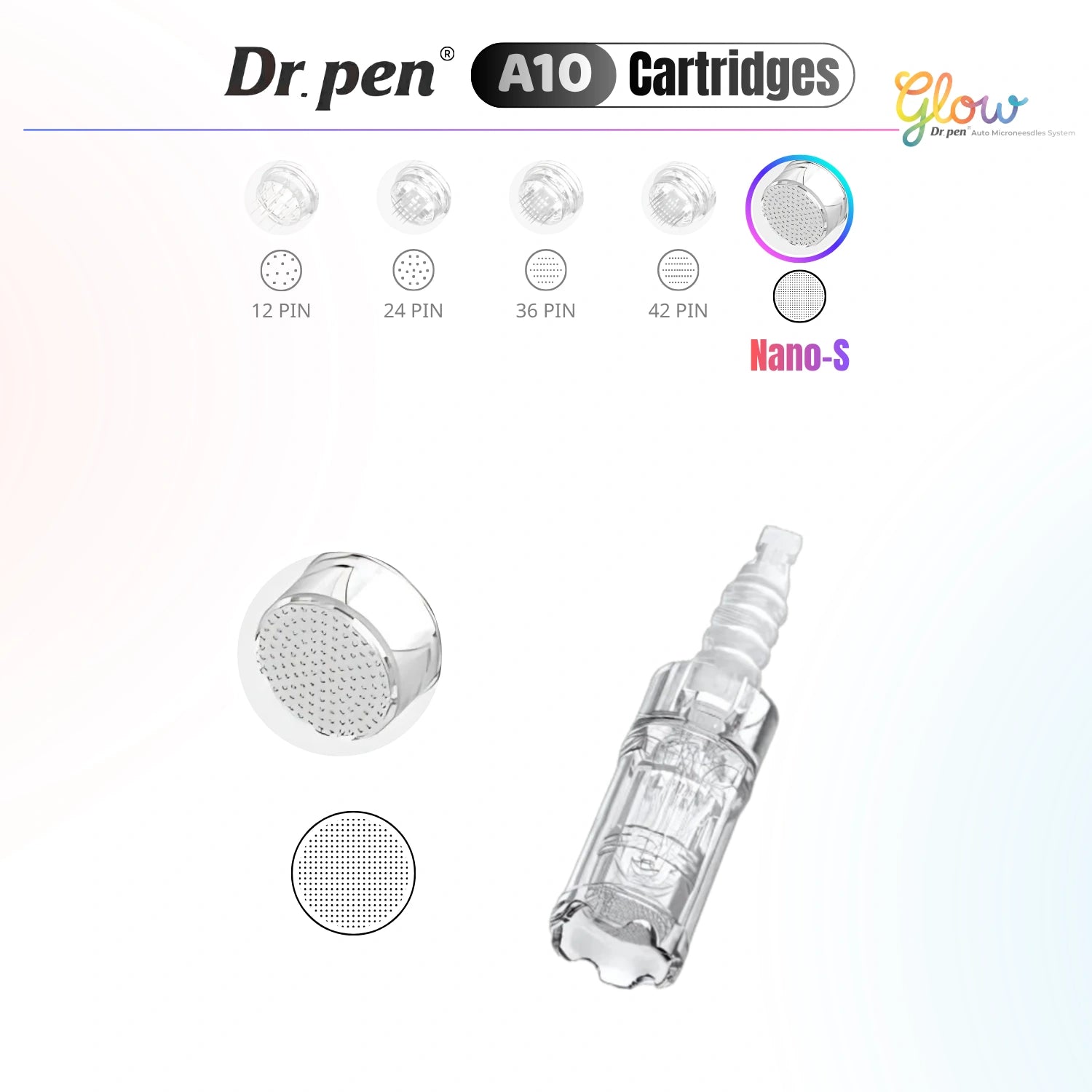 Dr. Pen A10 Nano-S replacement cartridge for gentle serum application and sensitive areas such as the eye area.