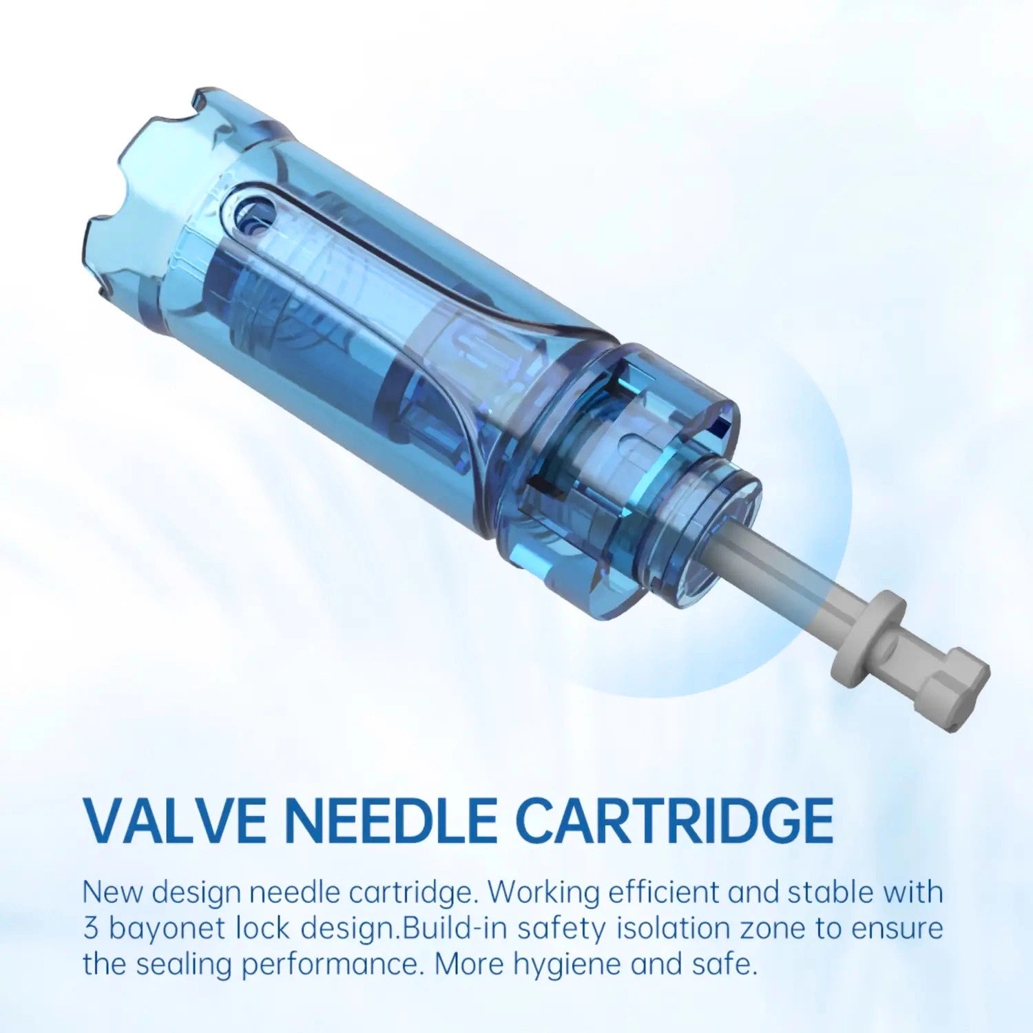 Dr. Pen A10 valve needle replacement cartridge with 3 bayonet lock design and built-in safety isolation zone