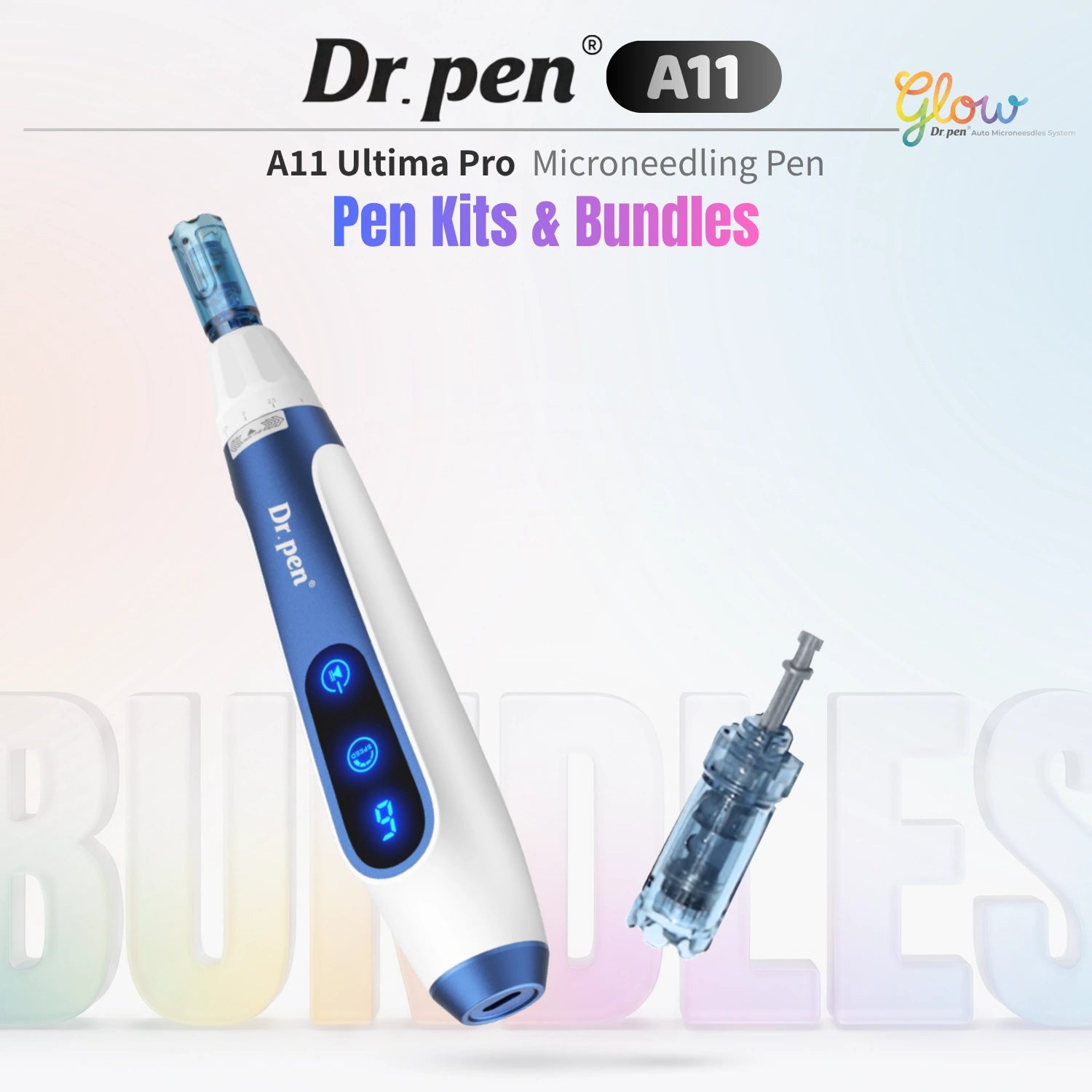 Dr. Pen A11 Ultima Pro microneedling pen kits and bundles with digital display and spare cartridge