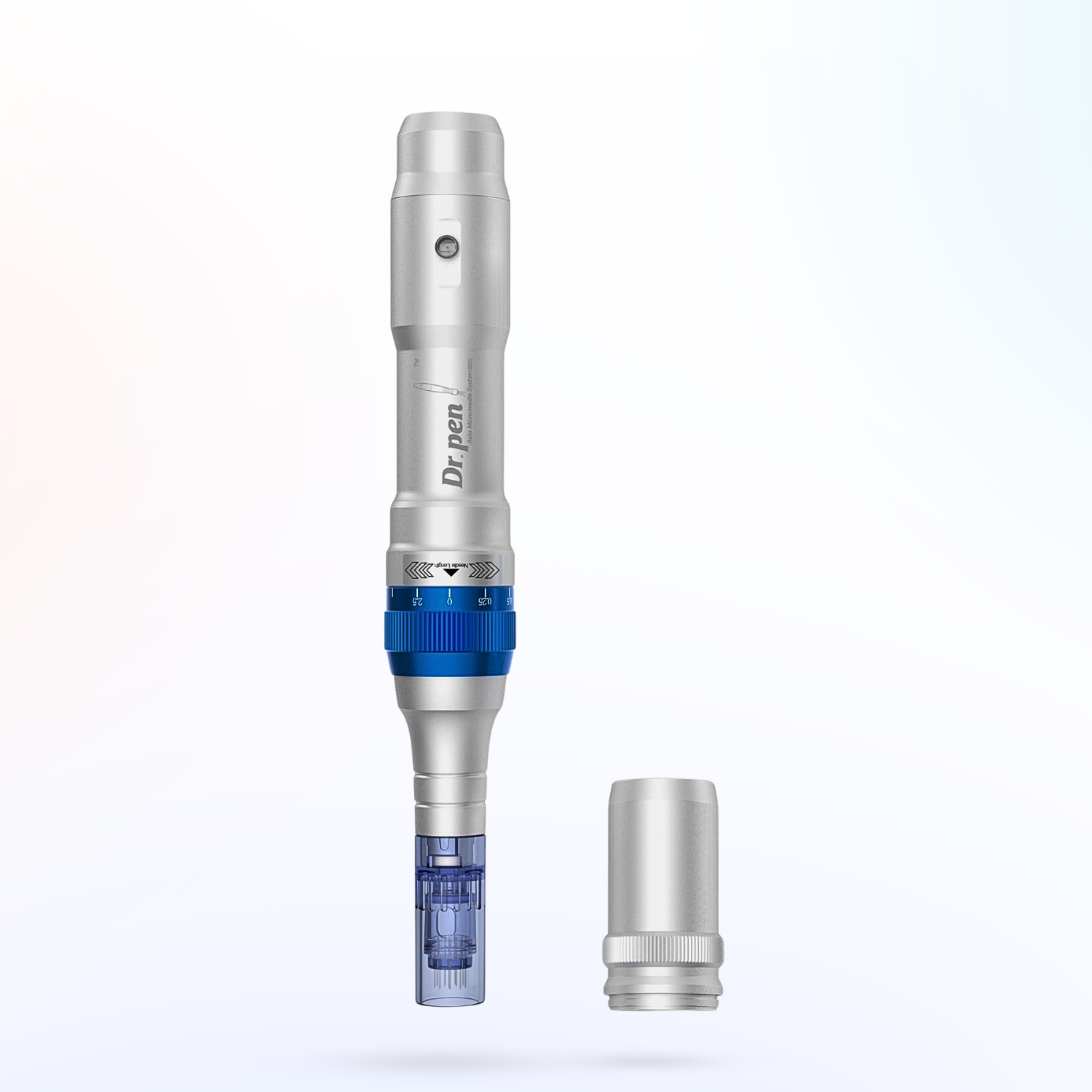 Dr. Pen A6 Ultima Pro microneedling pen cap and cartridge detail