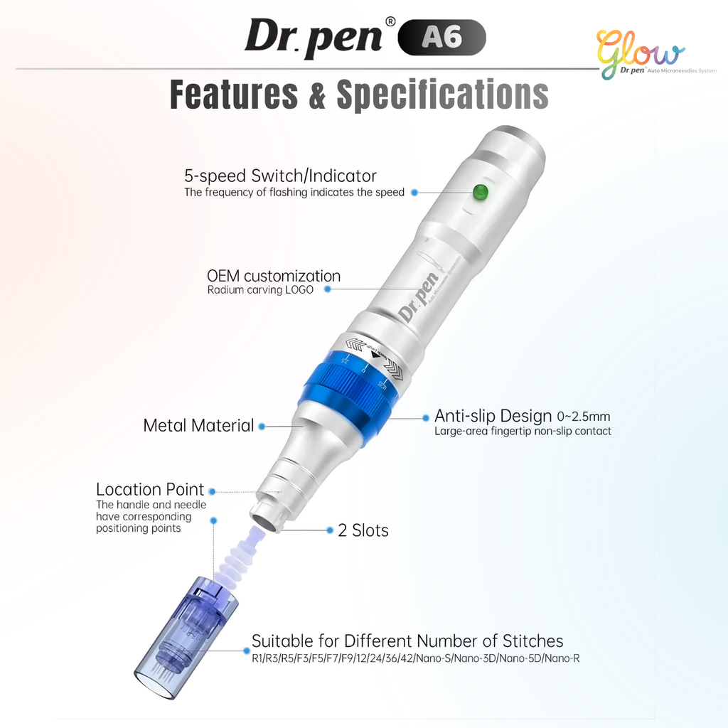 Dr. Pen A6 Ultima Pro microneedling pen features and specifications