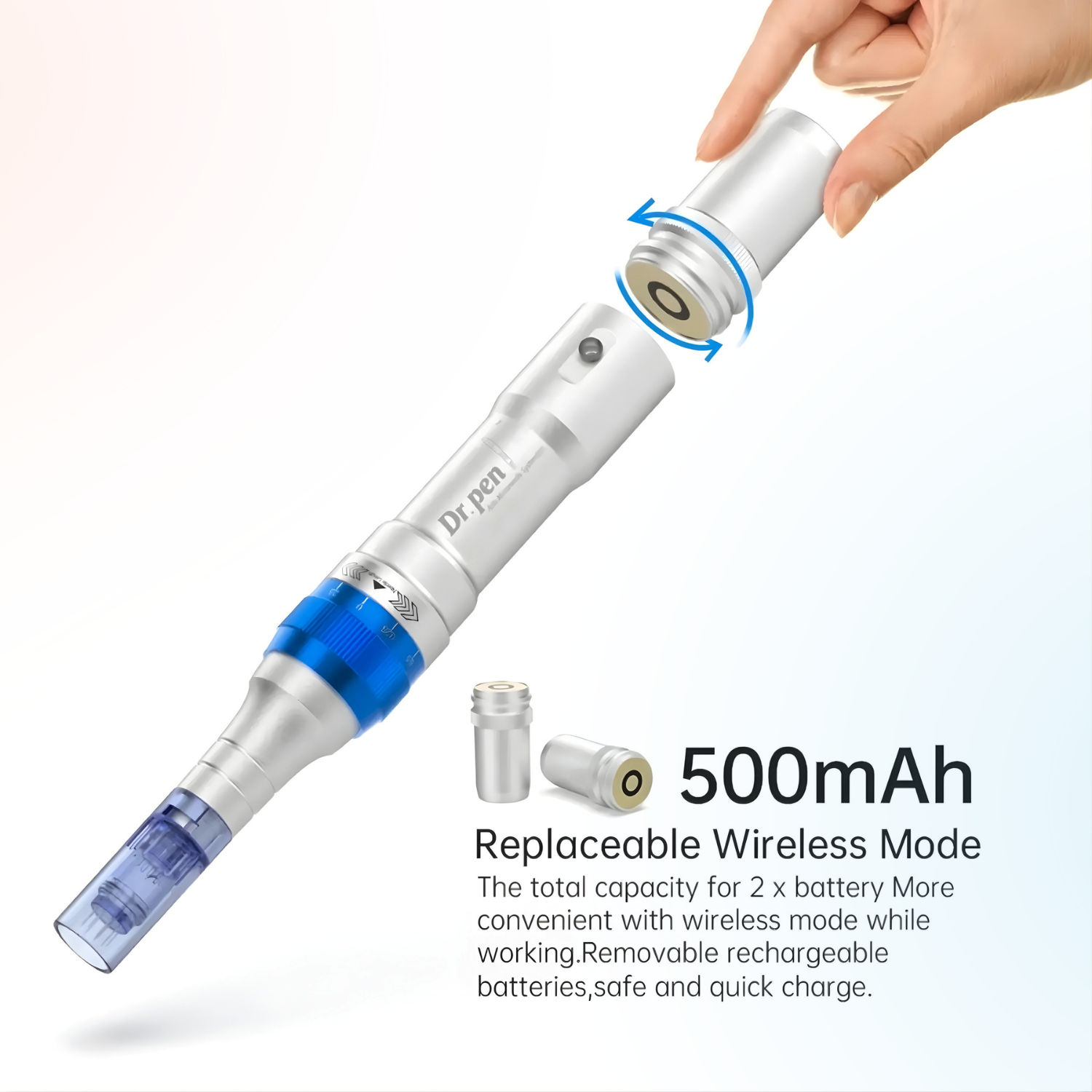 Dr. Pen A6 Ultima Pro microneedling pen replaceable battery detail