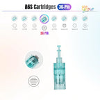 Dr.Pen A6S 36 pin replacement cartridge showing needle head close-up, cartridge body and pin arrangement.