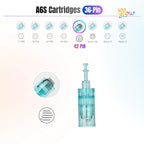 Dr.Pen A6S 42 pin replacement cartridge with needle head close-up, cartridge body and pin pattern for microneedling.