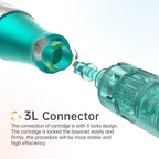 Close-up of the Dr. Pen A6S Smart Microneedling Pen 3L cartridge connector with three-lock bayonet design