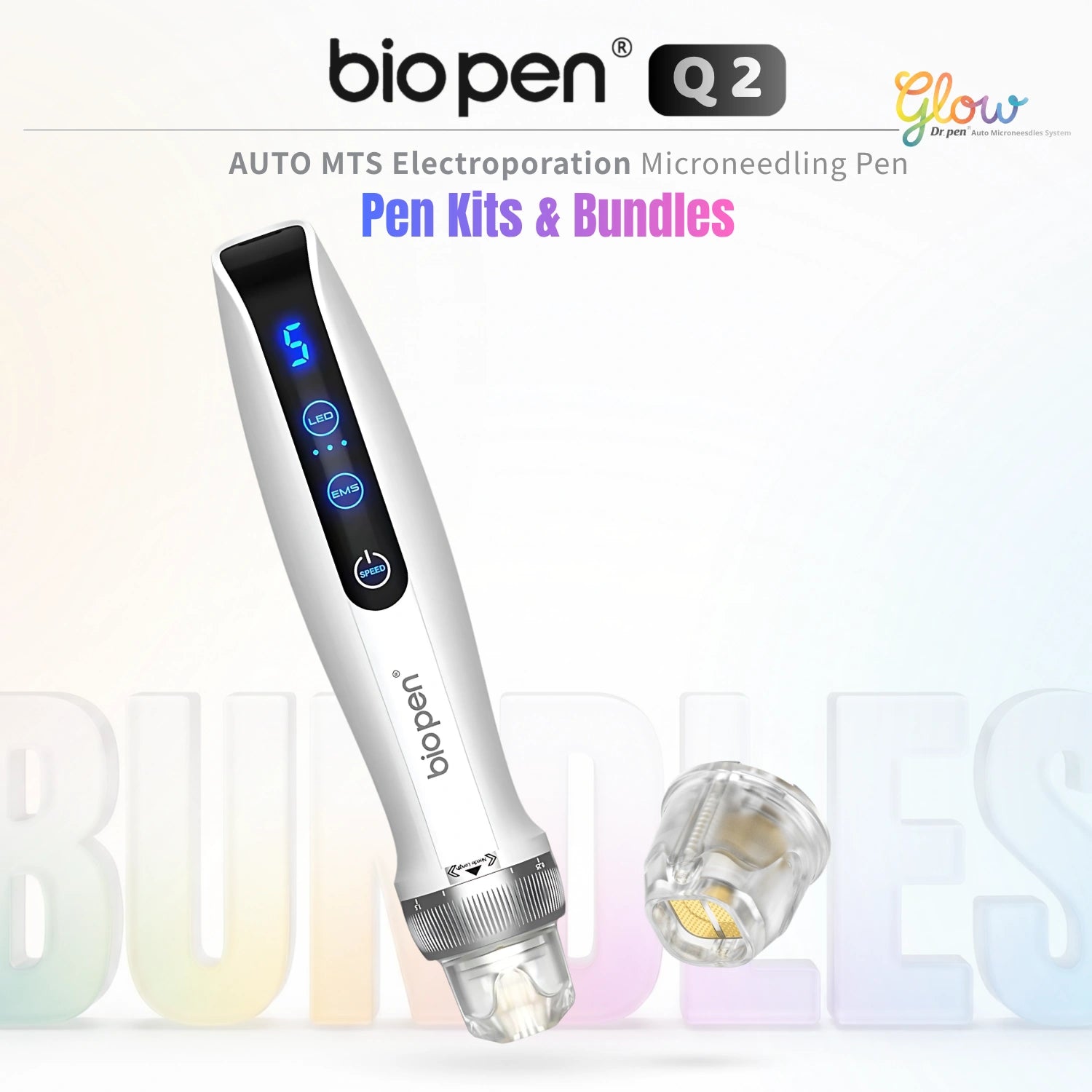Dr. Pen Bio Pen Q2 3-in-1 microneedling tool bundle kit with cartridge attachment