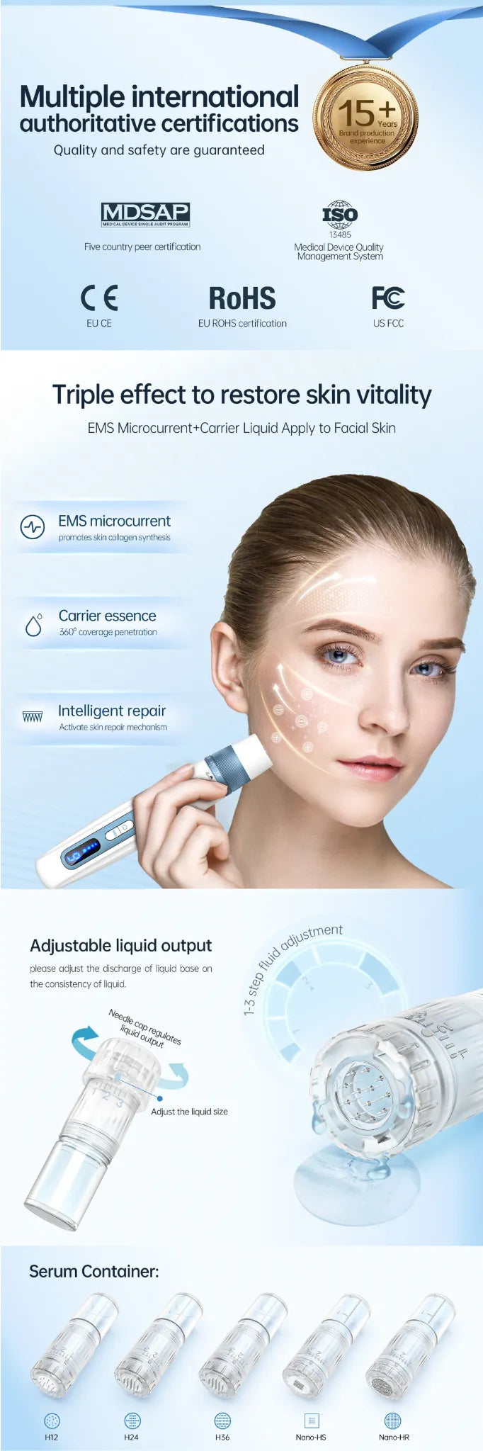 Dr.Pen Hydra Pen H5 | 2-in-1 Serum Microneedling Pen White - Feature Image 1