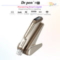 Dr. Pen H6 LED microneedling pen in gold with smart liquid dispensing base and digital display