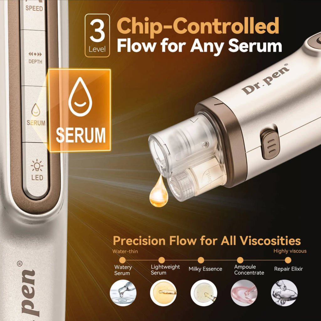 Dr. Pen H6 LED microneedling pen serum flow control with liquid dispensing cartridge