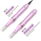 Comparison of Dr. Pen M7 wired mode and wireless mode microneedling pens