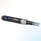Dr. Pen M7S black wireless microneedling pen horizontal product view with attached cartridge
