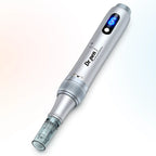 Close-up of Dr. Pen M7S silver wireless microneedling pen