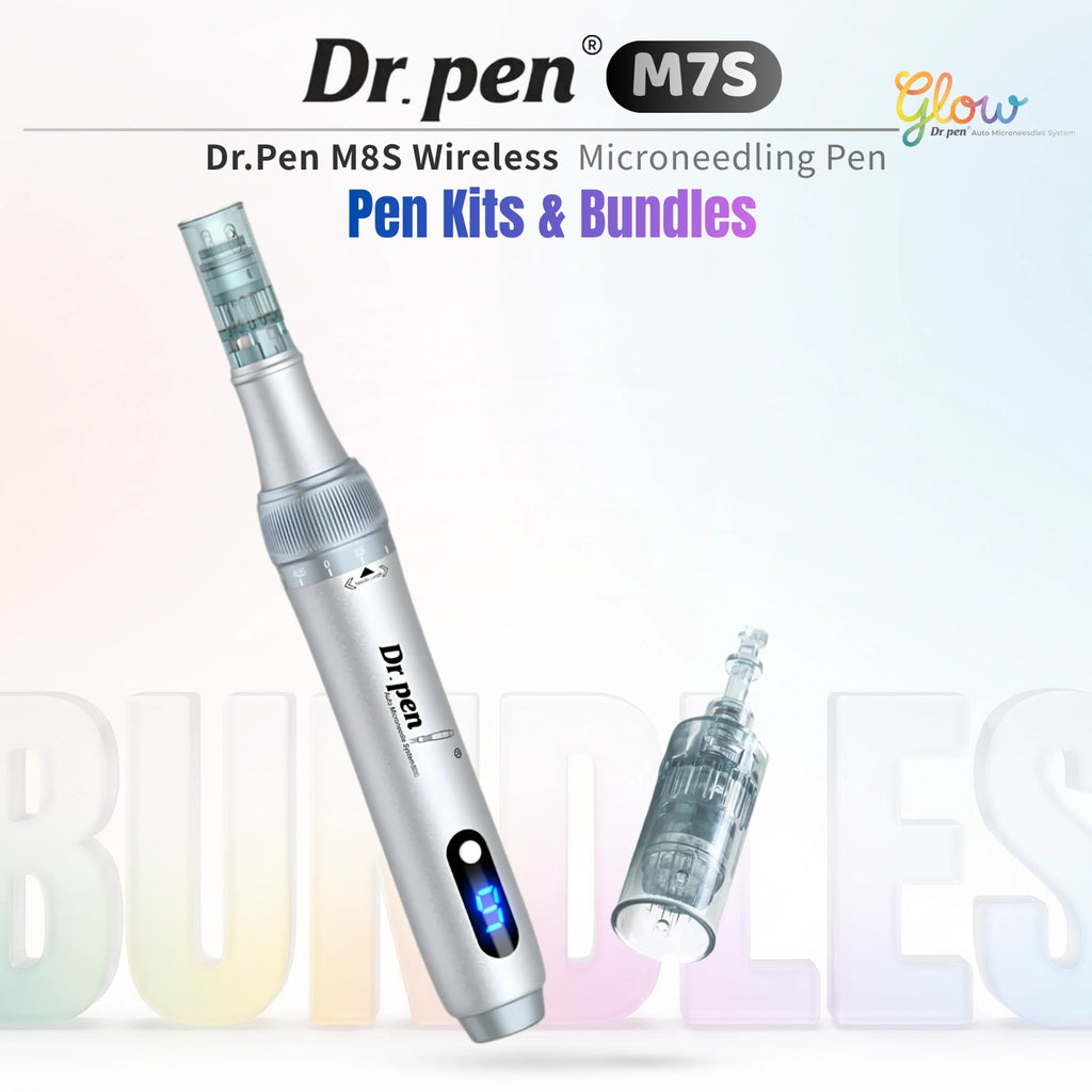 Dr. Pen M7S silver microneedling pen kit bundle with cartridge