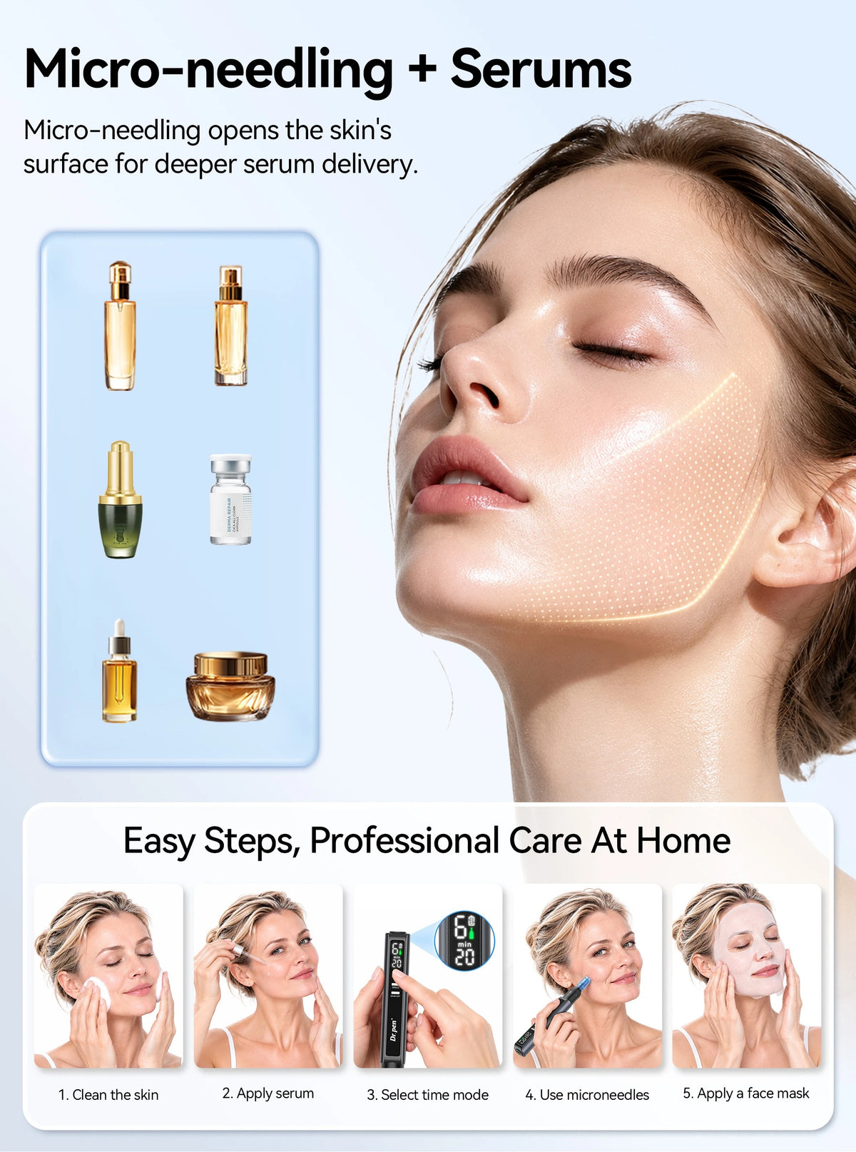 Dr. Pen M8 Max Microneedling Pen – Smart Timer & Auto-Pause Stand - Feature Image 4