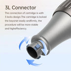 Close up of Dr. Pen M8S microneedling pen 3L connector with three lock cartridge design