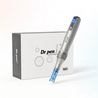 Dr. Pen M8S wireless microneedling pen with retail packaging box and attached cartridge