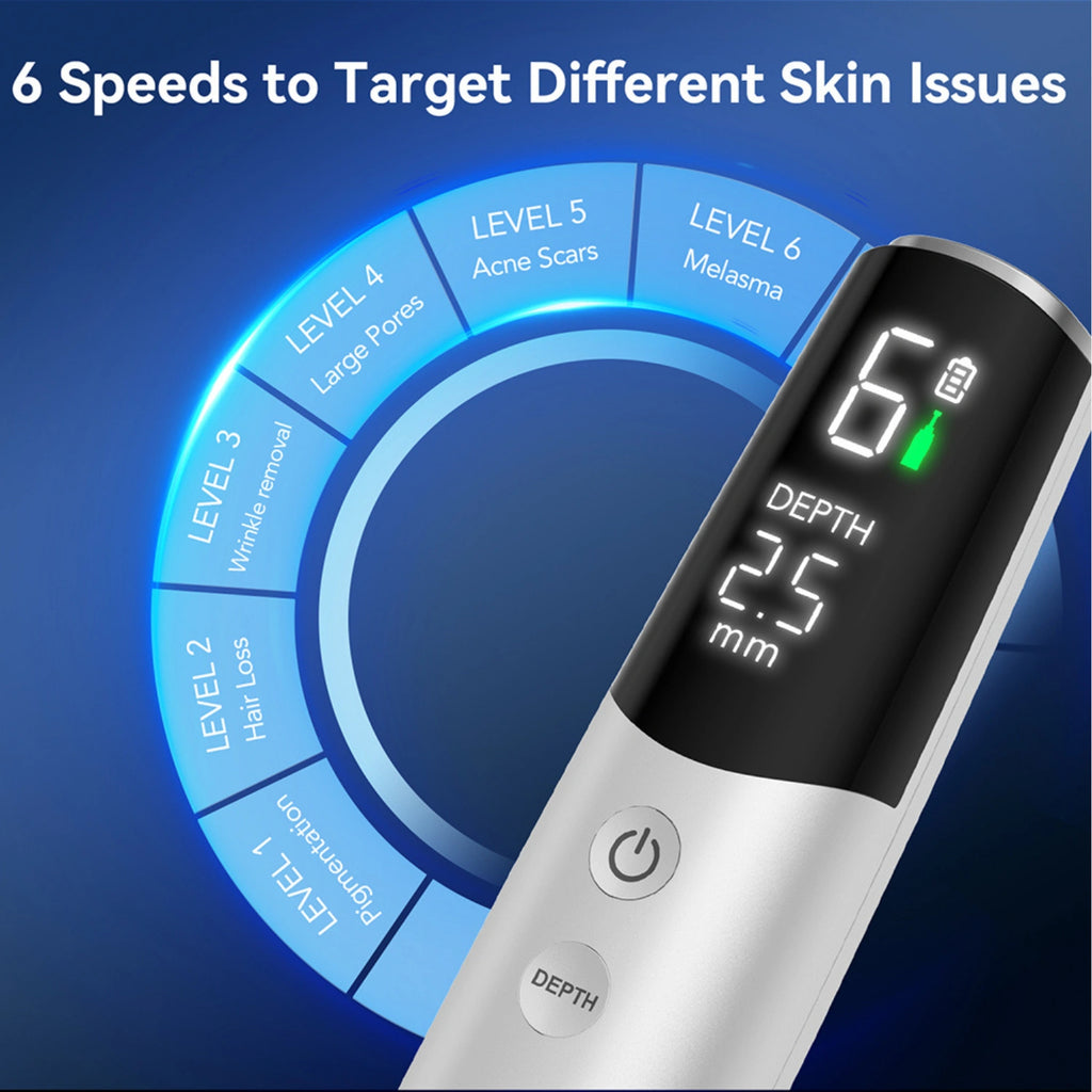 Dr. Pen M9 6 speed levels targeting acne scars pores wrinkles melasma and hair loss treatments