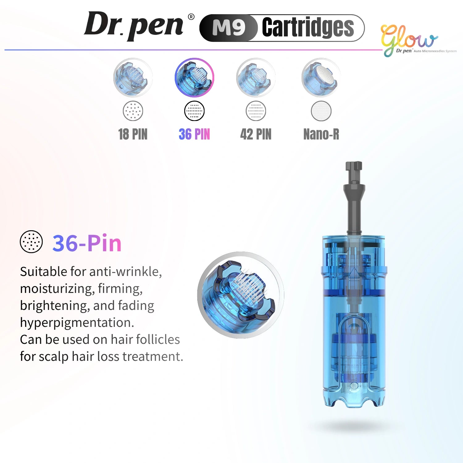 Dr. Pen M9 36 pin replacement cartridge for anti-wrinkle, moisturizing, firming and scalp treatments