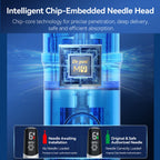 Dr. Pen M9 intelligent chip embedded needle head showing authorized cartridge authentication indicator
