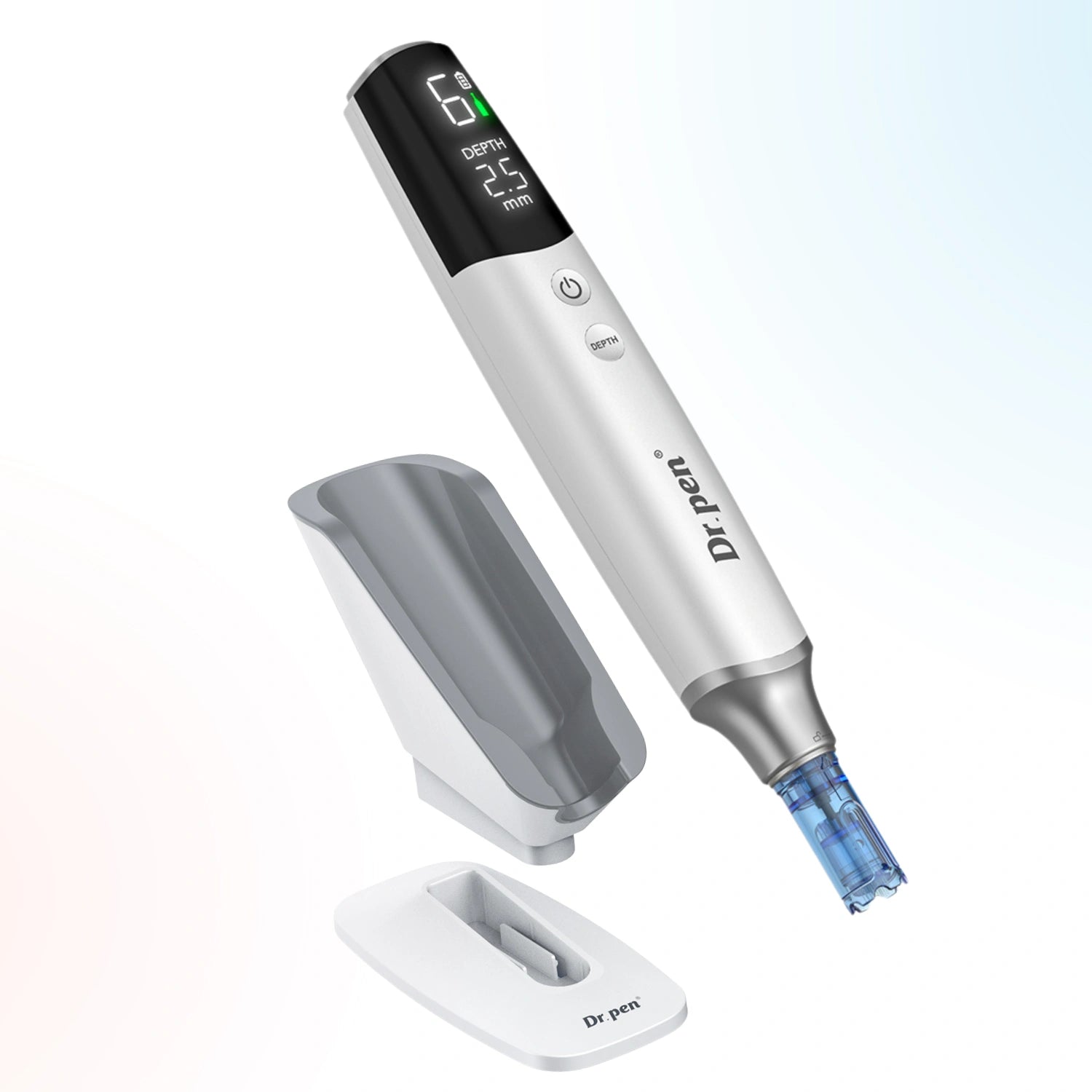 Dr. Pen M9 wireless microneedling pen with detachable stand and cartridge head