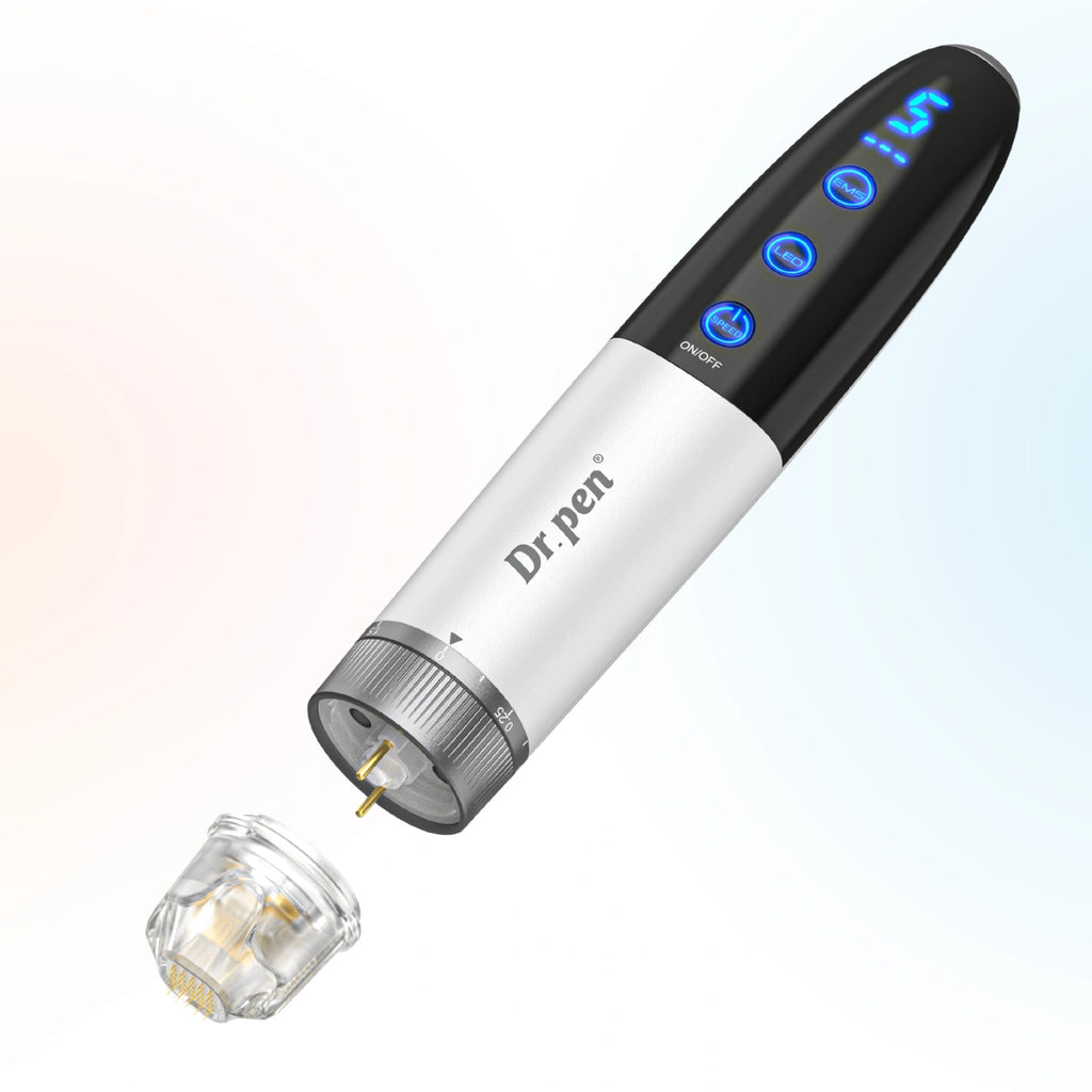 Dr. Pen Q1S microneedling pen with detachable needle cartridge close-up view