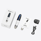 Complete Dr. Pen Q1S microneedling pen kit including device, cartridge, user manual, charger and accessories
