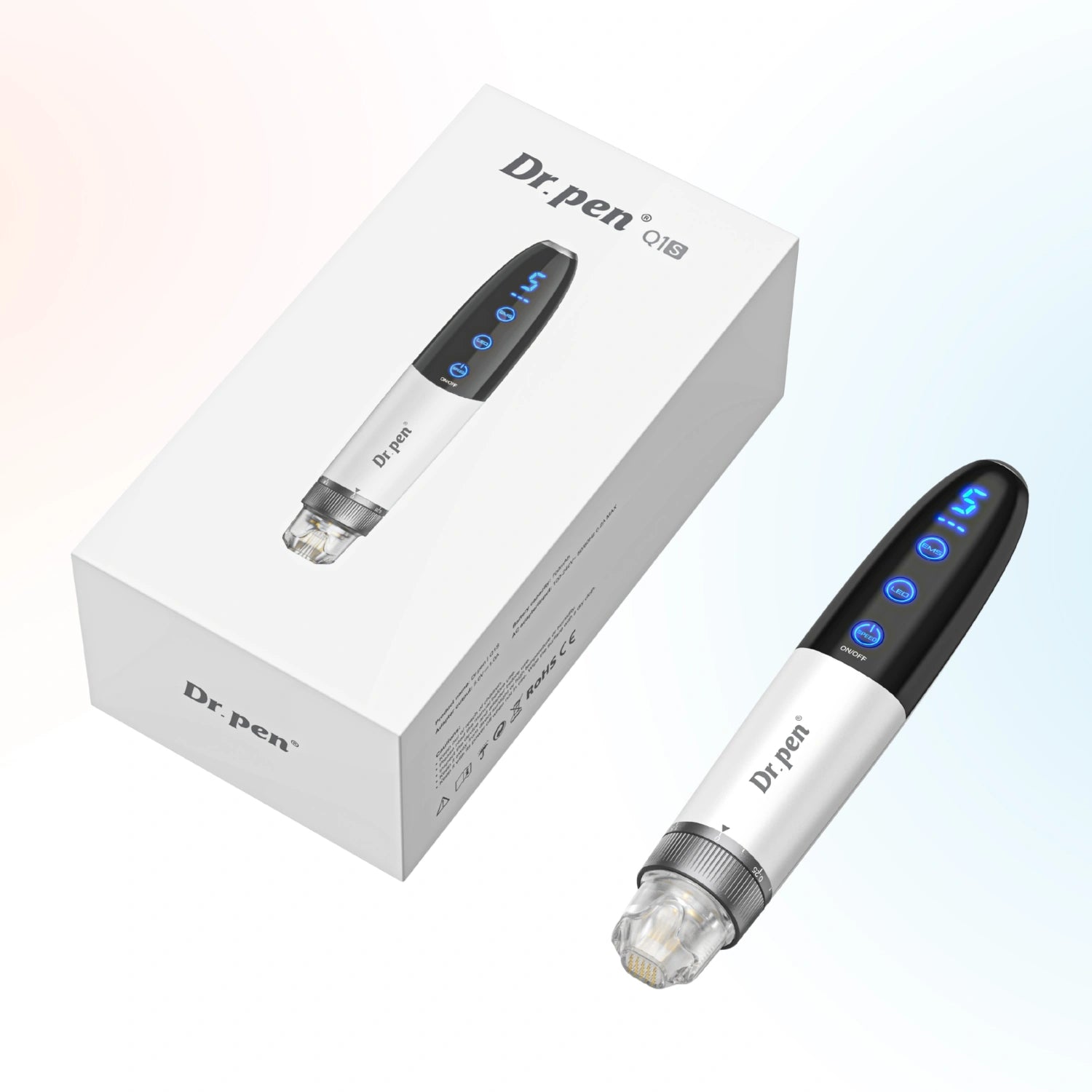 Dr. Pen Q1S compact microneedling pen retail packaging box with product image