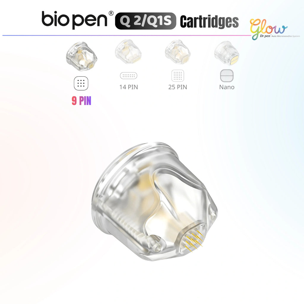 Dr. Pen Q1S Q2 9 pin replacement cartridge close-up for small area microneedling treatments