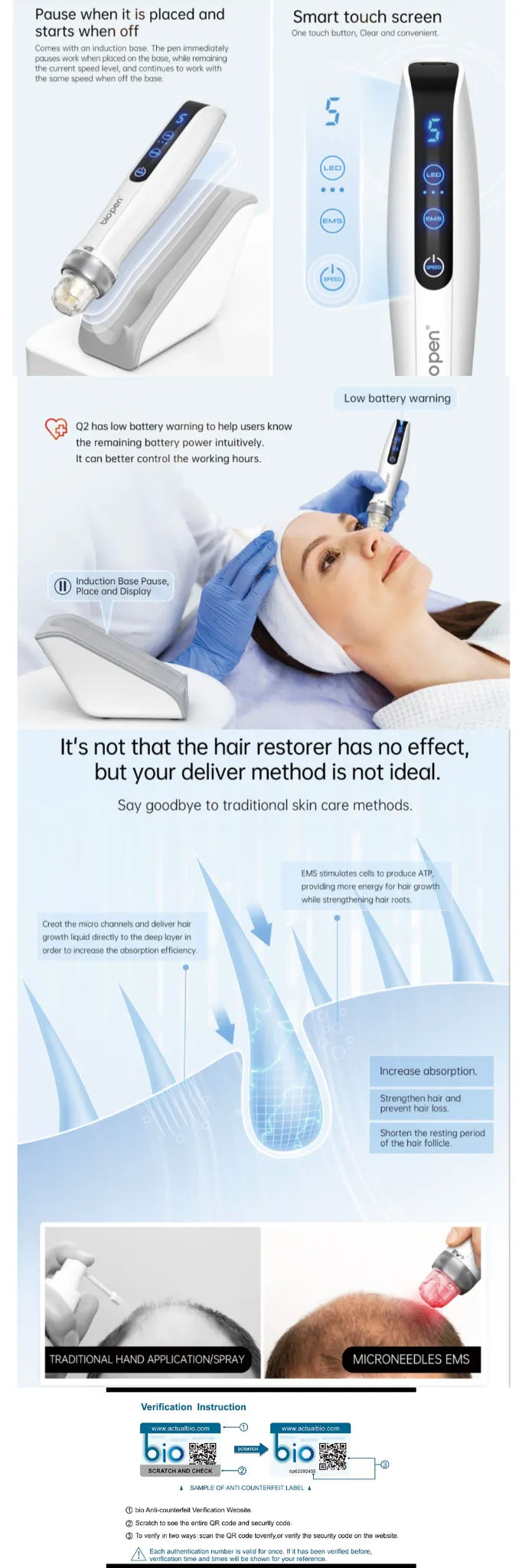 Dr.Pen Bio Pen Q2 3-in-1 EMS LED Microneedling Tool - Feature Image 2