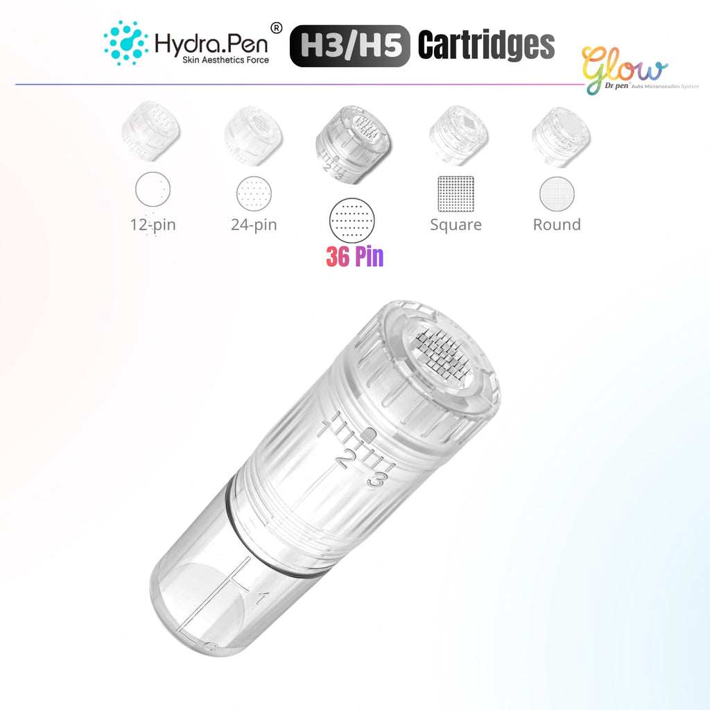 Hydra Pen H3 H5 36-pin replacement cartridge with transparent 3ml chamber and adjustable serum output markings