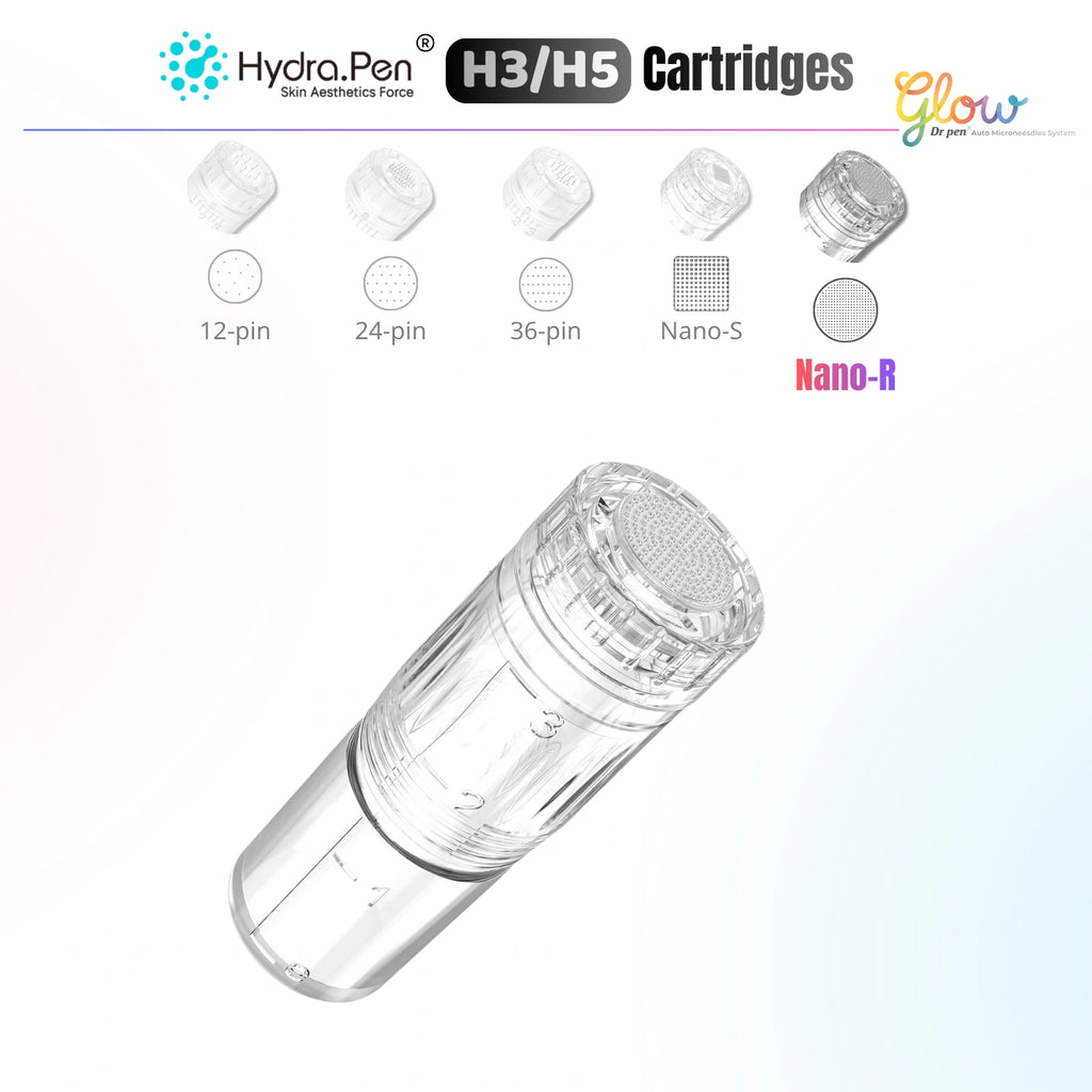 Hydra Pen H3 H5 Nano-R round replacement cartridge for serum delivery with 3ml transparent chamber and round nano tip